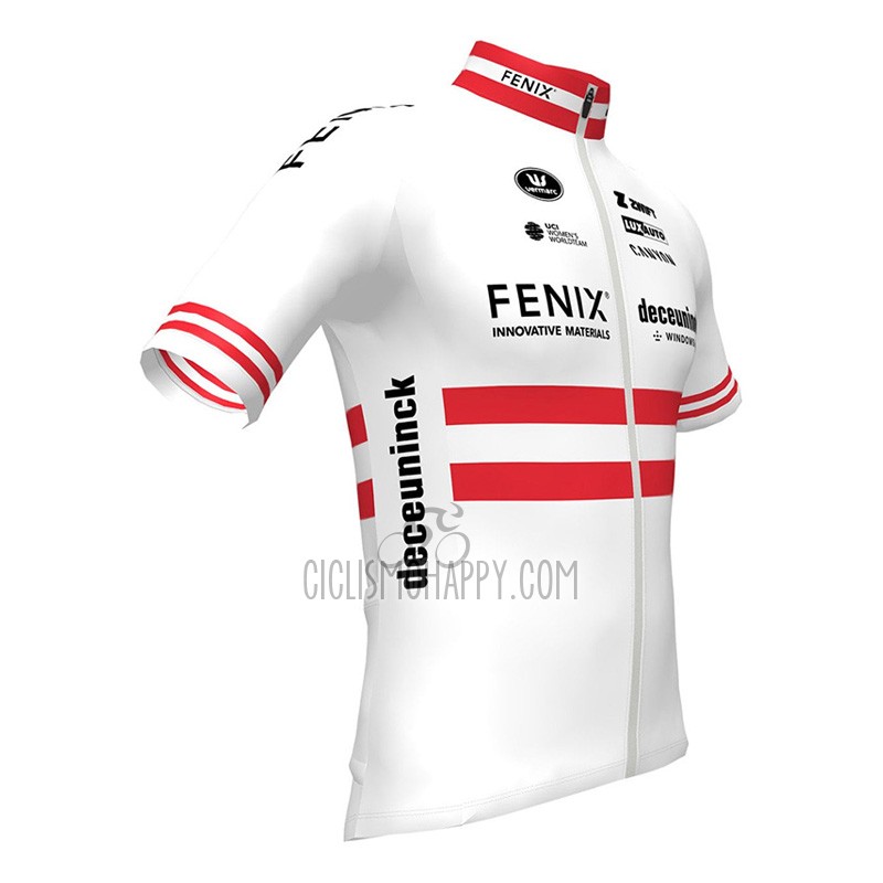 Deceuninck Quick Step Cycling Jersey Bib Short 2023 Short Sleeve White Red